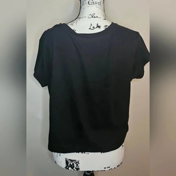 NWOT Torrid Plus Size 00 NOPE BLACK CROP Cropped TEE Shirt - Picture 3 of 8